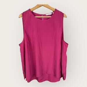 Soft Surroundings Womens size 1X Satin Tank Blouse Magenta 5DZ32